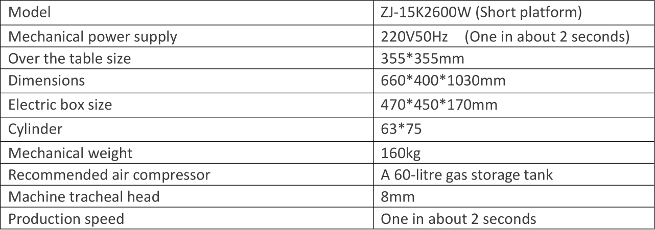 15KHz 2600W ABS Ultrasonic Plastic Welding Machine Parameter